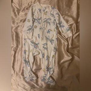 Carter's Blue and Yellow Tropical Print Ribbed Sleep and Play